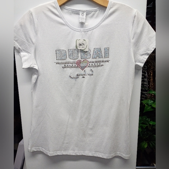 Zara Tops - Zara White Dubai Graphic Muscle Tee